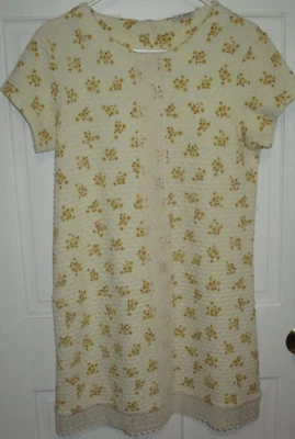 SIGUIENTE UK Vestido Amarillo Flores Marfil Encaje Niñas Talla 16 Texturizado Tejido Cremallera Precioso Foto 1 de 4