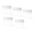  5 Pcs Display Deck Cards Shaped Sign Stand Price Tags Clear Acrylic