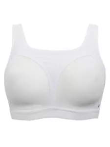 Ex M&S Extra High Impact Non-Wired Sports Bra Ivory White Sizes 36B = 42D - Picture 1 of 5