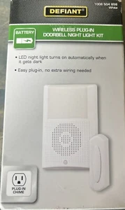 KIT LUCE NOTTURNA CAMPANELLO SPINA WIRELESS DEFIANT BIANCO 1008 504 858 NUOVO IN SCATOLA - Foto 1 di 2