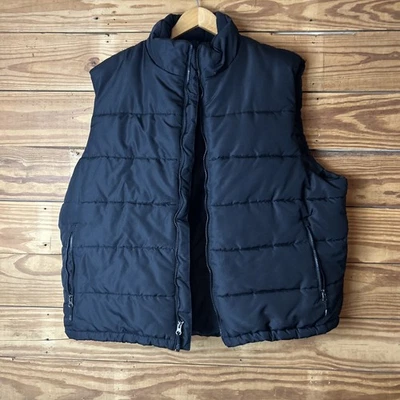 Vintage outdoor life two XL men’s black puffer vest zip front pocket - Image 1 of 4