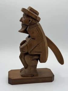 Antique German Black Forest Wood Carved Primitive Nutcracker Old Man-9” - Picture 1 of 7