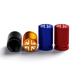 4Pcs Union British UK Flag Car Tire Valve Stem Caps Aluminum Auto Air Covers - Picture 1 of 8