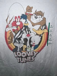Camiseta Looney Tunes (Talla M) Blanca Retro Dibujos Animados Gráfico Algodón Manga Corta - Imagen 1 de 9