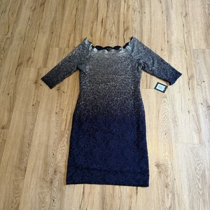 Women’s Marina Dress 16 Mother Of The Bride Holiday Christmas Ombré Navy Shimmer - Picture 1 of 13
