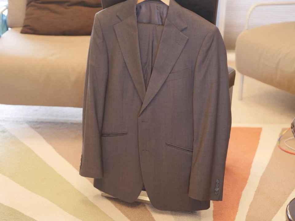 Pierre Cardin Mens Grey Wool 2P  - wide jacket waist - image 1 of 4