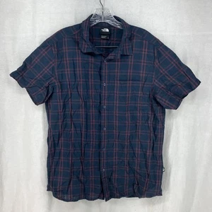 Camicia The North Face uomo grande rosso/blu a quadri leggera outdoor con bottoni - Foto 1 di 15