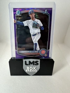 2025 Bowman Chrome Wilfri De La Cruz /250 Purple Pulsar #BCP-209 Cubs - Picture 1 of 1