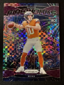 Bo Nix Rookie Card RC 2024 Panini Prizm Fireworks Purple Power Prizm /49 #23 - Bild 1 von 10