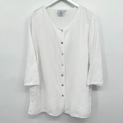 Lo último Camisa Top Algodón 1X Mezcla de Lino Cuadrada Lagenlook Playa Costera Minimalista EE. UU. Foto 1 de 4