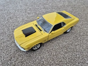1/24 Escala Motor Max Clásico 1970 MUSTANG Boss 429 Amarillo Calle Metal Coche - Imagen 1 de 5