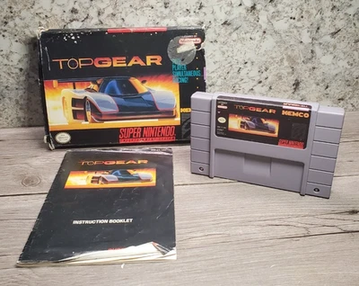 Top Gear SNES Super Nintendo w/ Box & Manual - Image 1 of 3