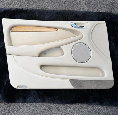 OEM 2002-2008 Jaguar X Type Front Driver Side Tan Door Trim Panel With Wood - Image 1 of 4