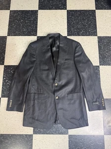 NEU $ 995 Samuelsohn Greenwich ll Seide/Wolle Mischung grau Fischgrätmuster Sportmantel 40L - Bild 1 von 11