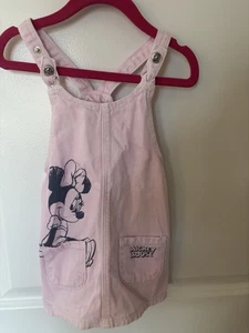 PINK DENIM MINNIE MOUSE ZARA DRESS JUMPER POCKETS SIZE 2-3 YEARS - Picture 1 of 3