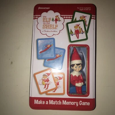 Elf On The Shelf Make A Match Memory Game Pressman Tin - Image 1 of 2