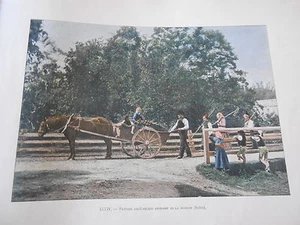 SUEDE lpaysans Dalécarliens revenant moisson - Photochromie Gravure fin 19ème - Foto 1 di 1