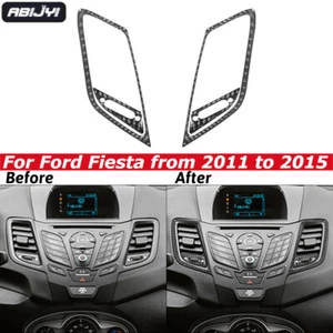Panel de ventilación de aire central de consola cubierta de fibra de carbono para Ford Fiesta 2011-2015 - Imagen 1 de 14
