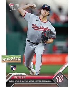 2023 Topps Now Jake Irvin RC #258 - 1st MLB Victory - Picture 1 of 2