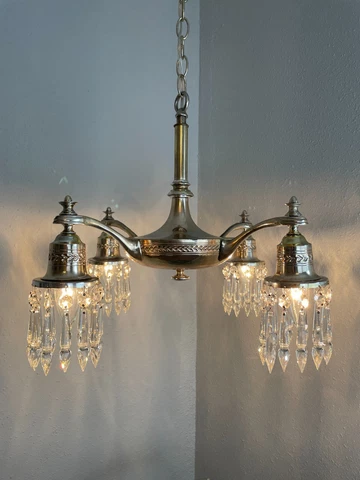 1910-20s Art Nouveau four light hanging pan fixture Cover