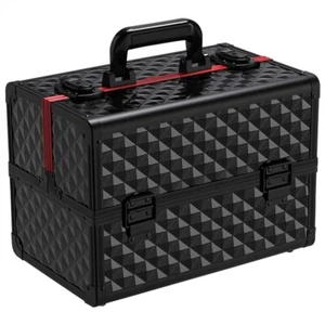 Beauty Case Make Up da Viaggio Valigetta Porta Trucchi Estetista 6 Vassoi Nero - Foto 1 di 8