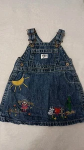 Oshkosh Vintage 6-9 Months Vestbak Denim Cowboy Western Embroidery Jumper D2 - Picture 1 of 7