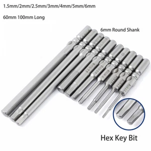 Hex Head Magnetic Screw Driver Bit Or Set Allen Key Impact Power 6mm Round Shank - Picture 1 of 8