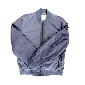 Mango Aviator Bomber Jacket Light Mens L Navy. - Picture 1 of 7
