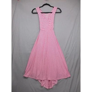 Isabel Maternity Pink White Striped V-Neck High-Low Womens Dress Size Small - Picture 1 of 11