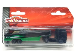 Majorette Man TGX Black with Black Yacht Trailer 1/100 (6") in Package - Picture 1 of 4