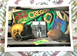 orig. 1998 OREGON DUCKS FOOTBALL Len Casanova **Artist-Signed Litho #172/750** - Picture 1 of 8