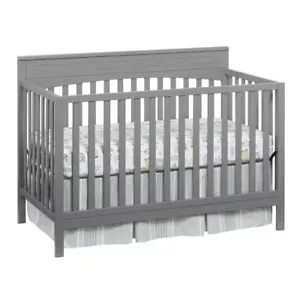 Convertible Crib Baby 4-in-1 Guard Rail Toddler Bed Daybed Full Size Wooden Grey - Picture 1 of 5