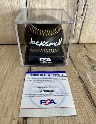 Jackson Chourio Milwaukee Brewers Signed Black Major League Baseball PSA /DNA - Image 1 of 4