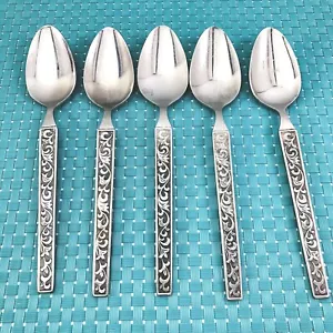 Set Of 5 Riviera Stainless Japan Flatware Soup Spoons - Picture 1 of 4