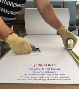 1/8" Kaowool 20" x 24" Ceramic Fiber Paper KAWL 500 Grade 2300F Thermal Ceramics - Picture 1 of 12