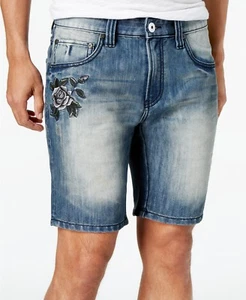New INC International Concepts Men's Embroidered Denim Jean 10" Shorts 31 - Picture 1 of 2