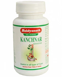 Baidyanath Kanchnar Guggulu 80 Tablets Jar Baidyanath Herbal India Free Shipping - Picture 1 of 3