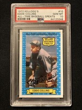 1972 Kellogg’s All-Time Baseball Greats EDDIE COLLINS PSA 10 Gem Mint White Sox