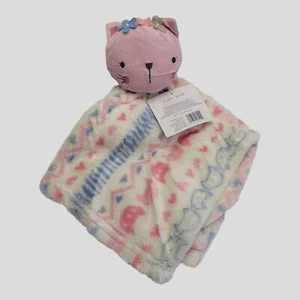 Baby Gear Cat Lovey Baby Blanket Pink Blue Flowers - Picture 1 of 7