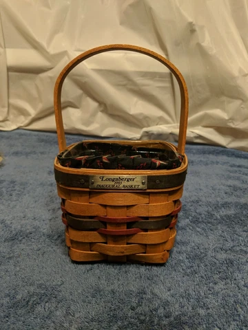 Longaberger 1993 Inaugural Basket, Liner, Protector Cover