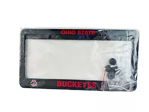 Ohio State Buckeyes OSU Black License Plate Frame Cover 2 Set Front And Back - Picture 1 of 6