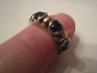 18K GOLD (750) & STERLING SILVER (950) RING WITH SAPPHIRES - SIZE 4 1/2 - 4g
