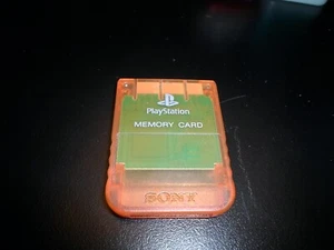 ¡Probado! Tarjeta de memoria oficial *naranja transparente* Playstation 1 para Japón/US PS1 PSX - Imagen 1 de 3