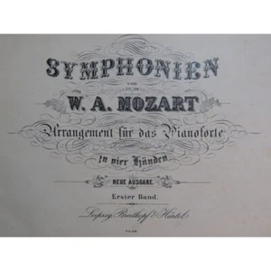 MOZART W. A. Symphonien Symphonies Piano 4 mains XIXe - Imagen 1 de 7