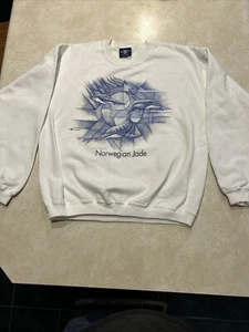 Vintage Dolphin Sweatshirt Adult Large Norwegian Jade Del Sol Tag 90s - Picture 1 of 6