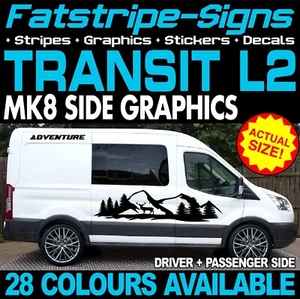 to fit FORD TRANSIT MK8 L2 MWB GRAPHICS STICKERS STRIPES CAMPER VAN MOTORHOME ST - Picture 1 of 2