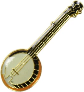 47014 Banjo ENAMEL PIN Badge Button Lapel Music String Instrument Bluegrass Folk - Picture 1 of 2