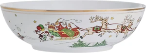 Fitz and Floyd St. Nicholas Gold gebänderte Feiertag Servierschüssel, 9,5 Zoll - Bild 1 von 12