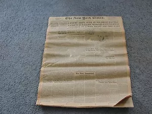 GIORNALE SECONDA GUERRA MONDIALE 14 ottobre 1942-The New York Times-6 navi nemiche affondate nelle Salomone - Foto 1 di 9