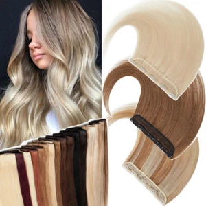 DICKE Clip In 100% Remy Echthaar Extensions einteilig Schuss halb voller Kopf - Bild 1 von 30